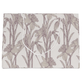 Sacola Para Presentes Grande Daffodils flores, prados de primavera.