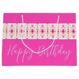 Sacola Para Presentes Grande Daîdae Rosa Floral