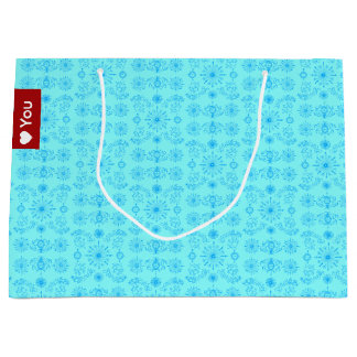 Sacola Para Presentes Grande Dainty Blue on Teal
