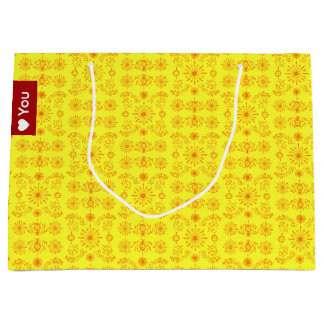 Sacola Para Presentes Grande Dainty Orange on Yellow