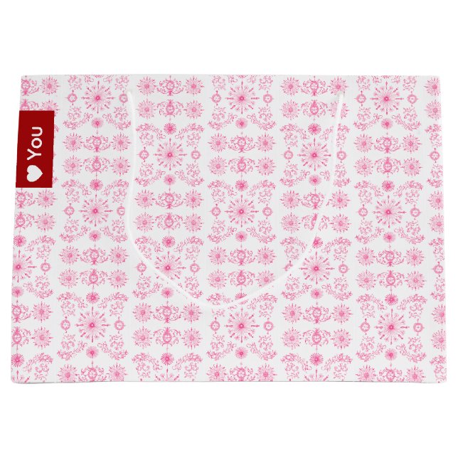 Sacola Para Presentes Grande Dainty Pink Motif (Frente)