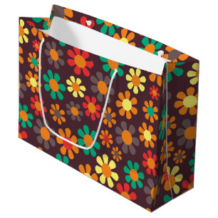 Sacola Para Presentes Grande Daisy Hippy Flower