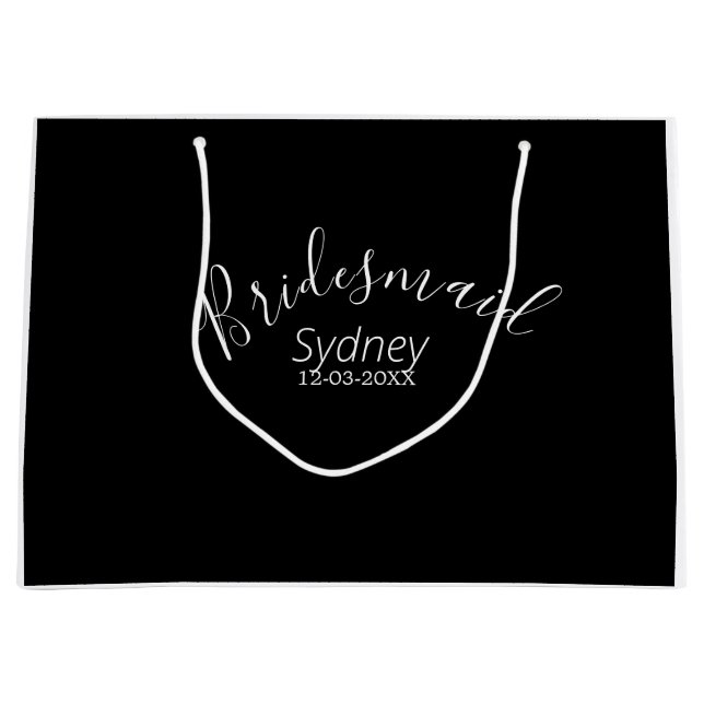 Sacola Para Presentes Grande Damas de honra despedida de solteira adicionar nom (Frente)