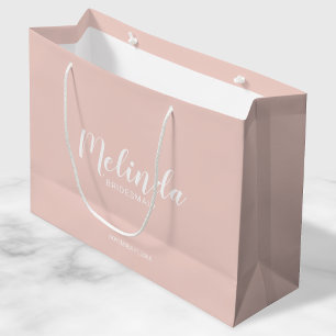 Sacola Para Presentes Grande Damas de honra personalizadas com fonte moderna