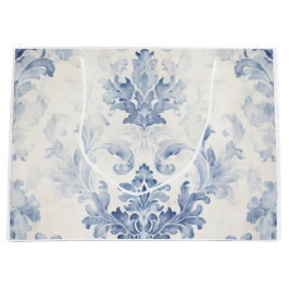 Sacola Para Presentes Grande Damasceno Azul Claro Grande