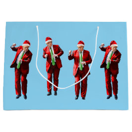 Sacola Para Presentes Grande Dançando Donald Trump Christmas MAGA