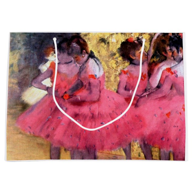 Sacola Para Presentes Grande Dançarinos Rosa, Edgar Degas (Frente)