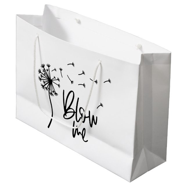 Sacola Para Presentes Grande Dandelion Flower Me Blow Gift Para Namorada (Frente inclinada)
