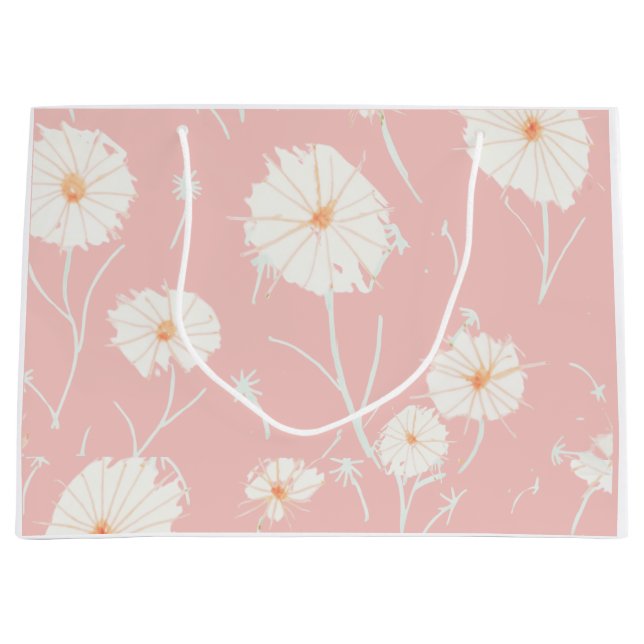 Sacola Para Presentes Grande Dandelion Puff Pink Gift Bag (Frente)