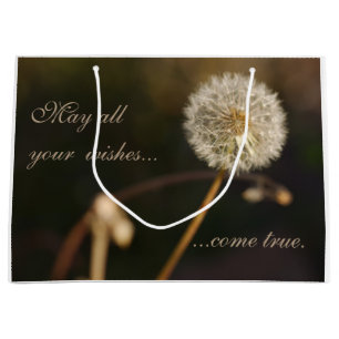 Sacola Para Presentes Grande Dandelion Seed Head em tons castanhos