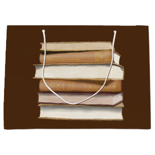 Sacola Para Presentes Grande Dark Academia Antique Books