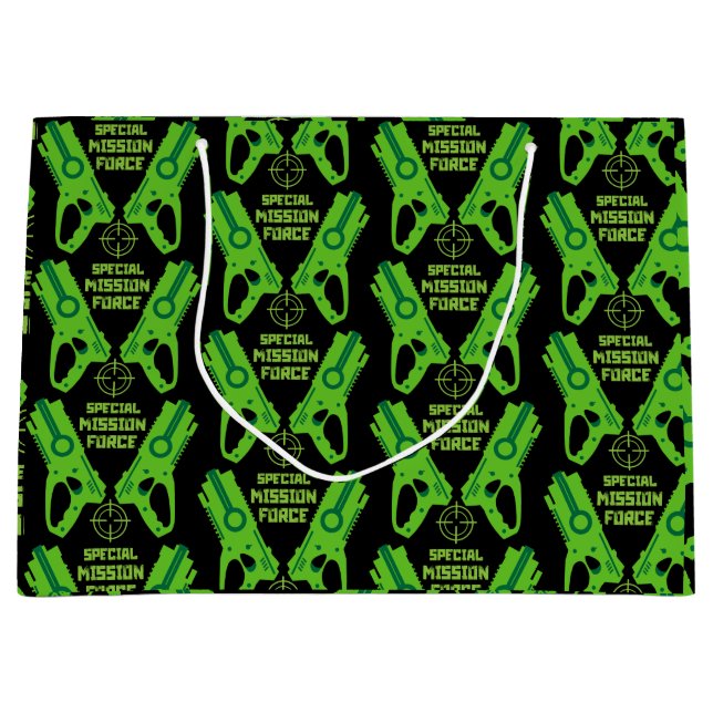 Sacola Para Presentes Grande Dart Gun Batalha Birthday (Frente)