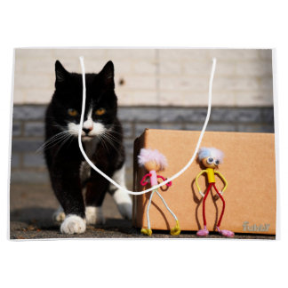 Sacola Para Presentes Grande De Fubby's verstoppen zich voor de kat Ping.