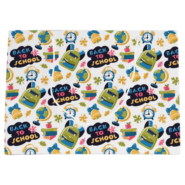 Sacola Para Presentes Grande De volta à escola (Frente)