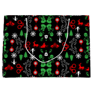 Sacola Para Presentes Grande Decoração de Natal da Polícia