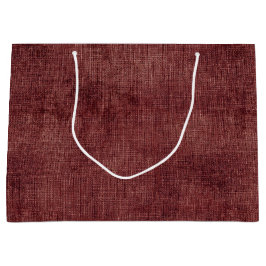 Sacola Para Presentes Grande Deep Red Faux Linen (aparência de linho)