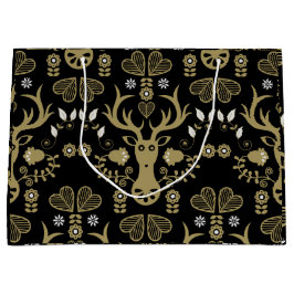 Sacola Para Presentes Grande Deer de Arte Folclórica Moderna