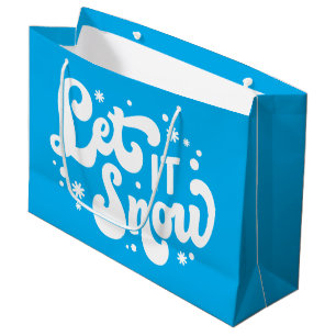 Sacola Para Presentes Grande Deixe-o nevar Design de inverno