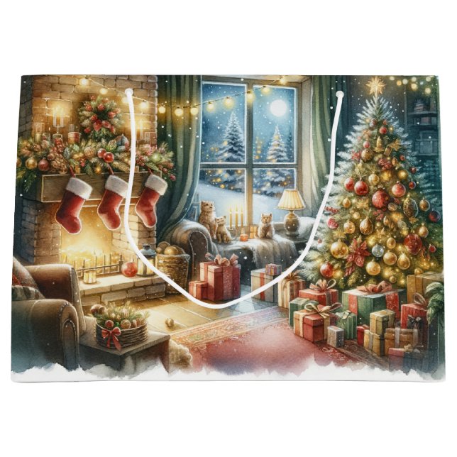 Sacola Para Presentes Grande Deluxe Natal (Frente)