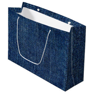 Sacola Para Presentes Grande Denim Escuro