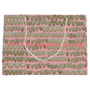 Sacola Para Presentes Grande Dentes Dentistas Rotativos Odontologia Rosa