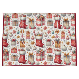 Sacola Para Presentes Grande Desejos de Natal