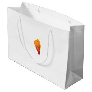 Sacola Para Presentes Grande desenho de uma planta com folhas laranja e roxa