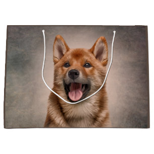 Sacola Para Presentes Grande Desenho do cão Shiba Inu em Japonês Grande Saco