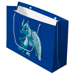 Sacola Para Presentes Grande Desenho do Dragão Azul