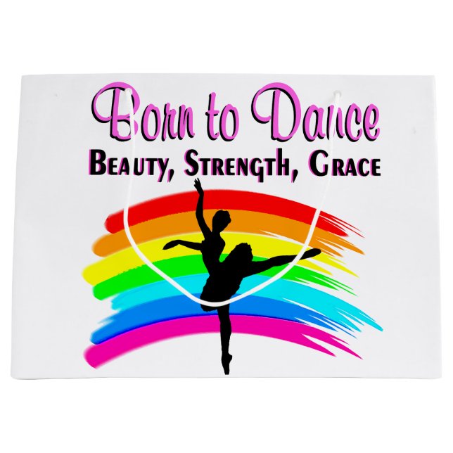 SACOLA PARA PRESENTES GRANDE DESIGN DE BALLERINA GRACEFUL (Frente)