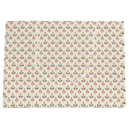 Sacola Para Presentes Grande design de bolsa tote floral com fundo bege