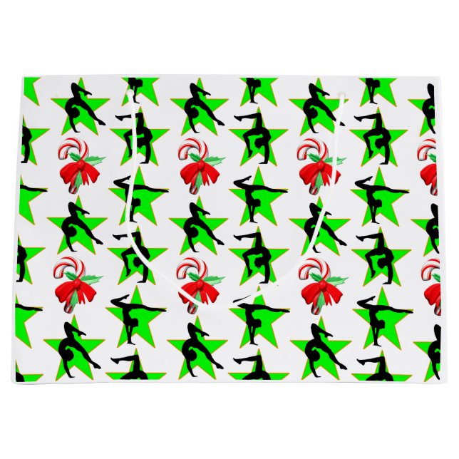 Sacola Para Presentes Grande Design DE CANDA DE NATAL GYMNAST (Frente)