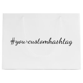 Sacola Para Presentes Grande Design de Hashtag Personalizado Minimalista Modern