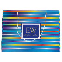 Sacola Para Presentes Grande Design de linhas de gradiente minimalista moderno 