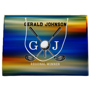 Sacola Para Presentes Grande Design de Monograma de Golf Sunset