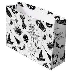 Sacola Para Presentes Grande Design de padrão de Halloween