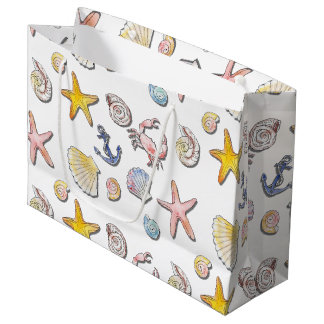 Sacola Para Presentes Grande Design de praia simples e fofo