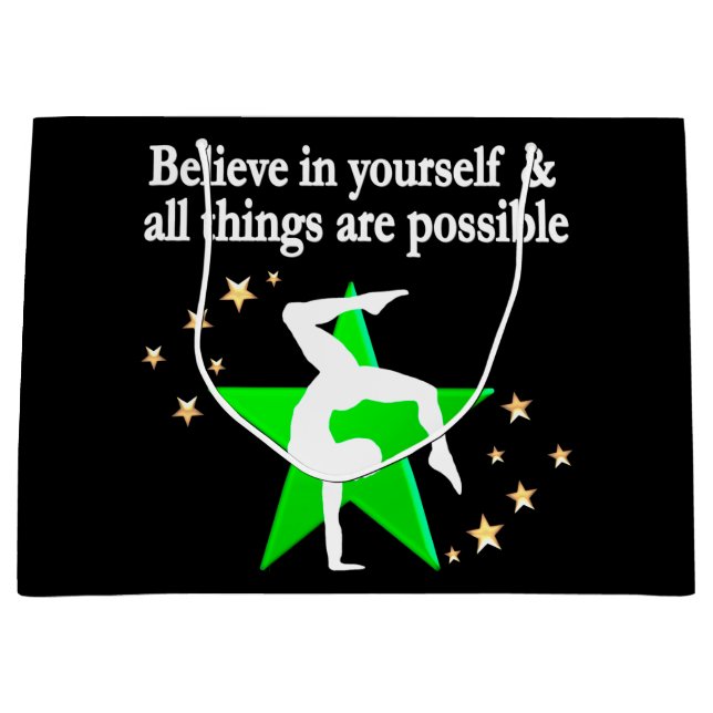 Sacola Para Presentes Grande Design GORGEOSO GREEN GYMNASTICS (Frente)