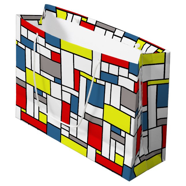 Sacola Para Presentes Grande Design mondrian (Frente inclinada)