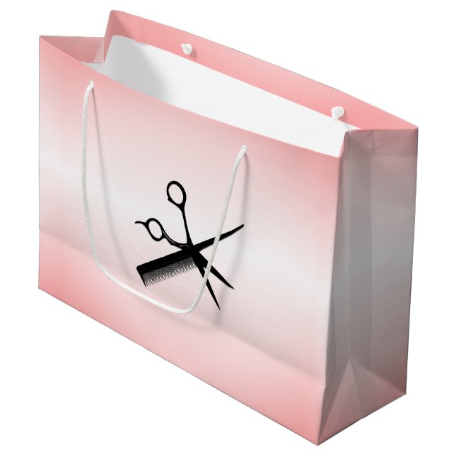 Sacola Para Presentes Grande Design Rosa de Beauticista (Frente inclinada)