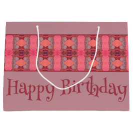 Sacola Para Presentes Grande Designer Padrão Mauve E Peach