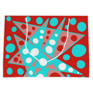 Sacola Para Presentes Grande Designs abstratos retrorreflectores em vermelho, b