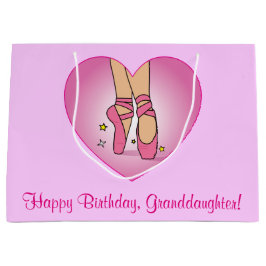 Sacola Para Presentes Grande Deslizadores do balé do aniversário da neta no