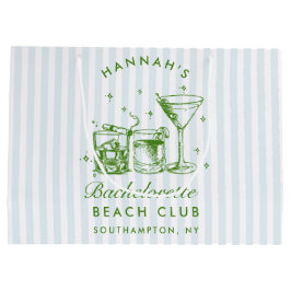 Sacola Para Presentes Grande Despedida de Solteira Azul Vintage Moderno Retrô