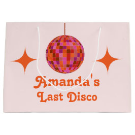 Sacola Para Presentes Grande Despedida de Solteira Pink Orange Groovy Último Di