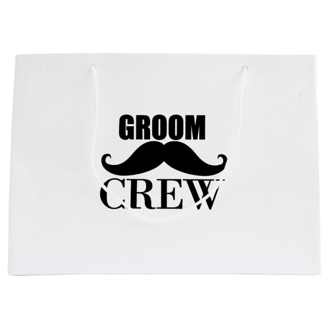 Sacola Para Presentes Grande Despedida de Solteiro do Groom Crew (Frente)