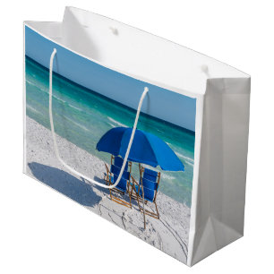 Sacola Para Presentes Grande Destin Florida Chairs E Umbrella Gift Bag