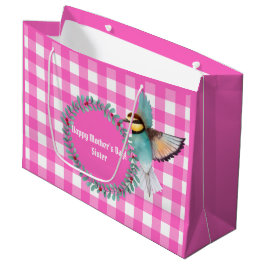 Sacola Para Presentes Grande Dia de as mães de Irmã de Pássaros com Aquarela Ro