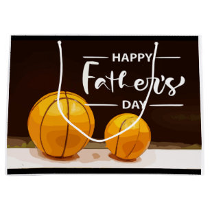 Sacola Para Presentes Grande Dia de os pais de Pai de basquete preto