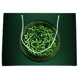 Sacola Para Presentes Grande Dia de Patrick - Padrões Célticos Redondos